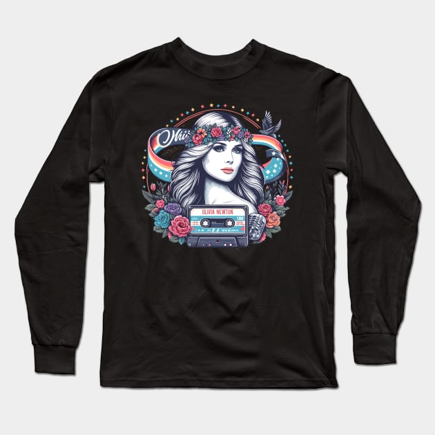 Olivia Newton John Long Sleeve T-Shirt by JessArty